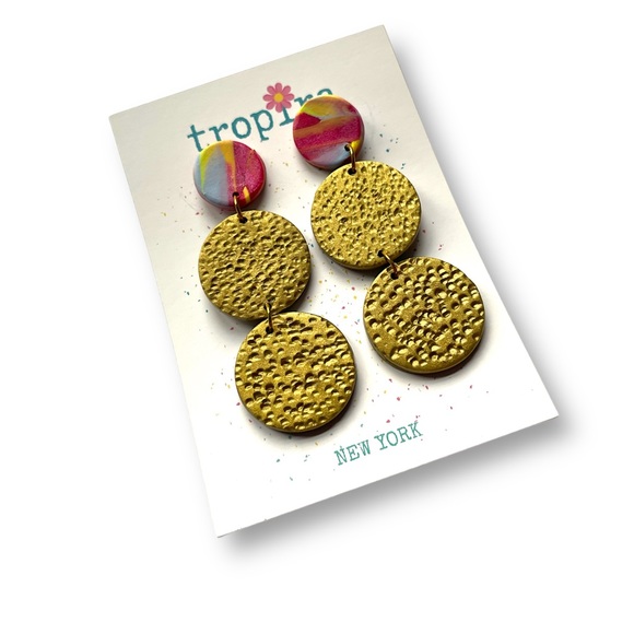 Artisan Dangle Textured Earrings 🌺🌺🌺 - Picture 2 of 5